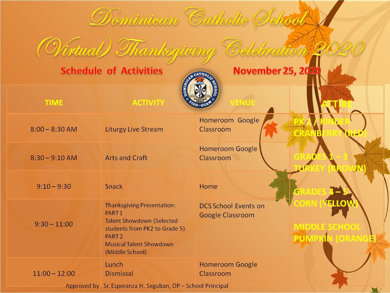 Virtual Thanksgiving Celebration 2020 (Activities & Programme Schedule